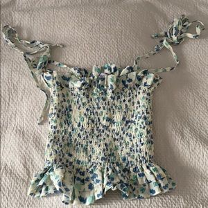 NEW Olivaceous Floral Tube Top w/ tie straps.S